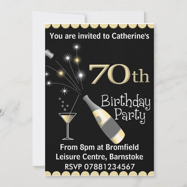 70th Birthday Party Invitation (Front)