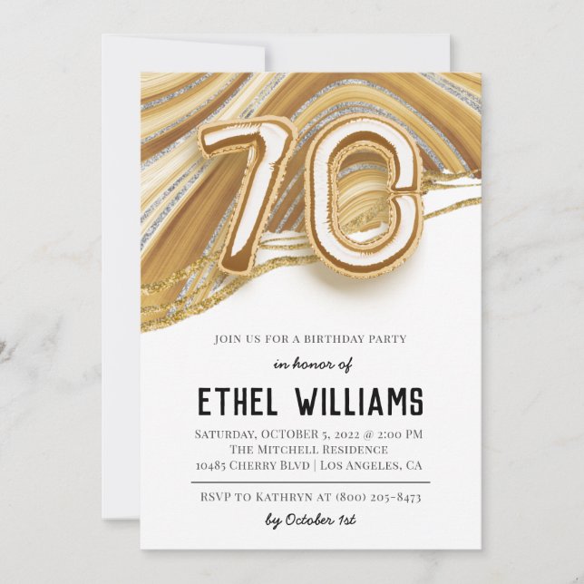 70th Birthday Party Invitation (Front)