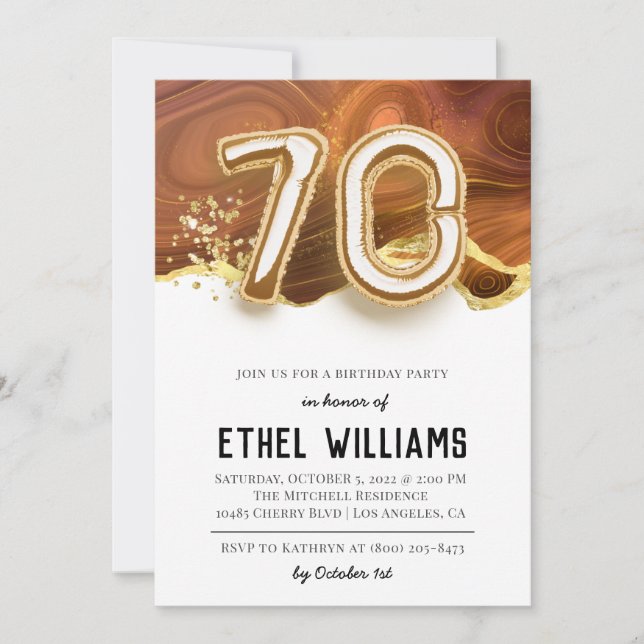 70th Birthday Party Invitation (Front)