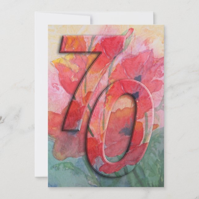 70th Birthday Party Invitation - Freesias (Front)
