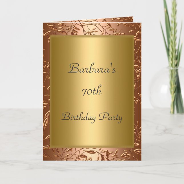 70th Birthday Party Invitation Gold (Front)