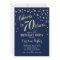 70th Birthday Party Invitation - Gold Navy