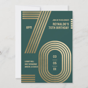 70th Birthday Party Invitation Modern Elegant