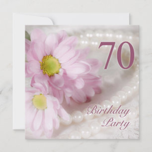 70th Birthday party invitation with daisies
