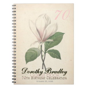 70th Birthday Party Magnolia Custom Guest Book