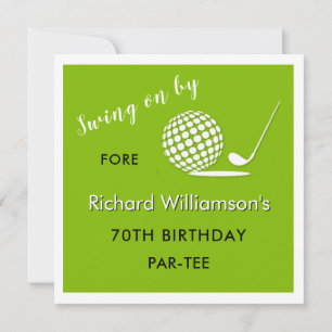 70th Birthday Party Men's Golf Theme Invitation