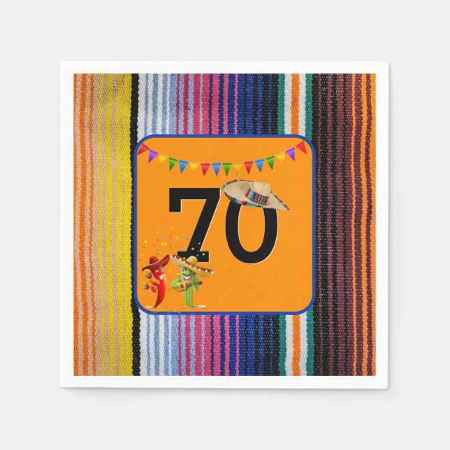 70th Birthday Party Mexican Design Napkin (Front)