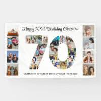 70th Birthday Party Number 70 Photo Collage