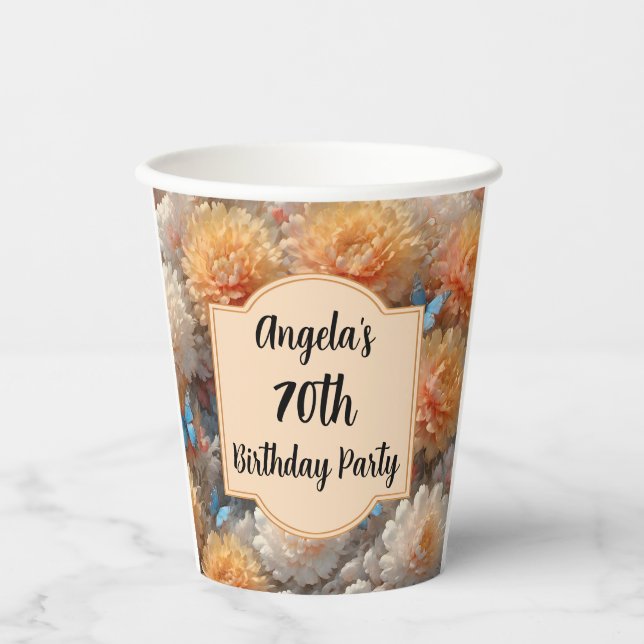 70th Birthday Party Paper Cups (Front)
