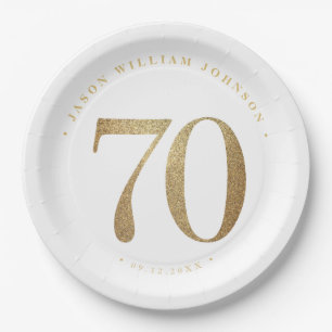 70th Birthday Party Paper Plate