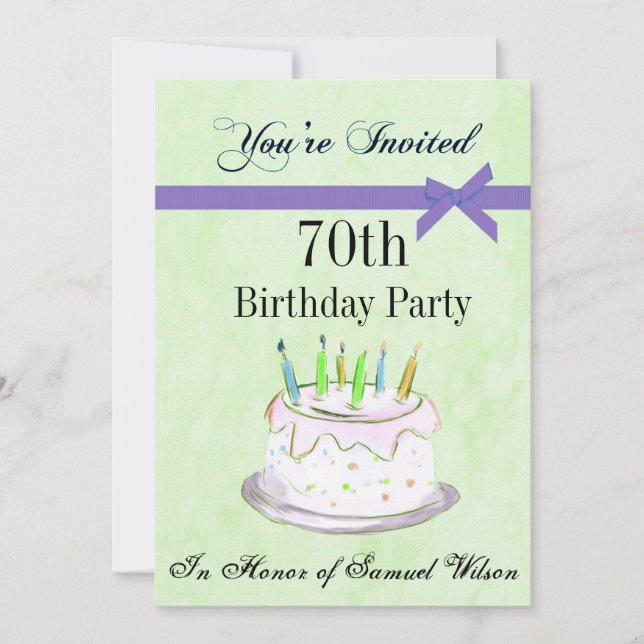 70th Birthday Party Personalised Invitation (Front)