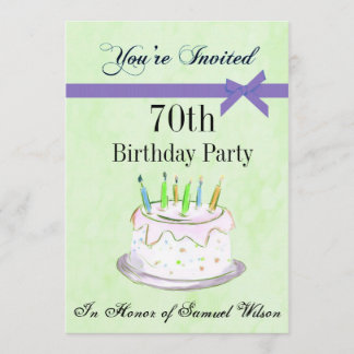 70th Birthday Party Personalised Invitation