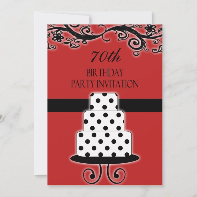70th Birthday Party Personalised Invitation (Front)