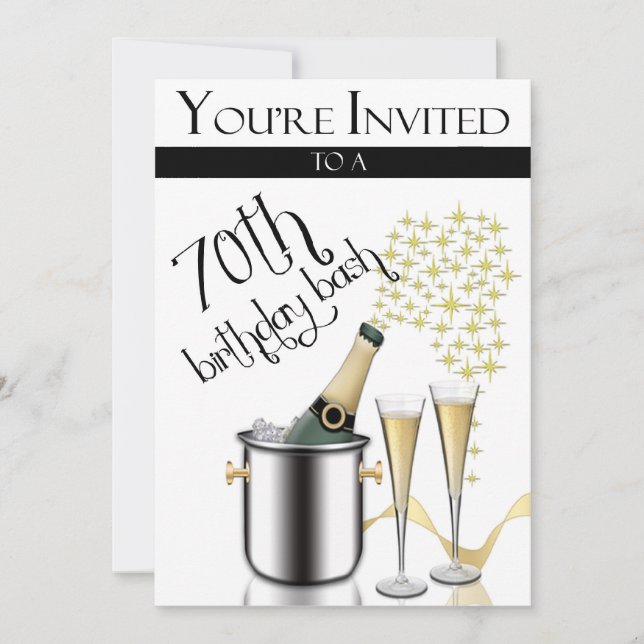 70th Birthday Party Personalised Invitation (Front)