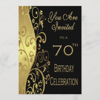70th Birthday Party Personalised Invitation