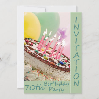 70th Birthday Party Personalised Invitation