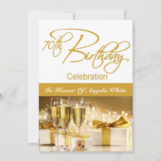 70th Birthday Party Personalised Invitation