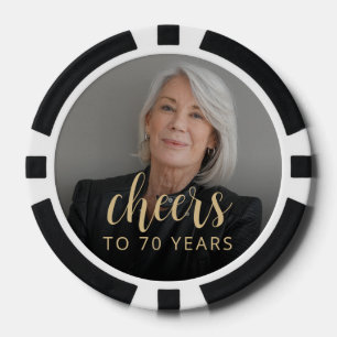 70th Birthday Party Photo Cheers Poker Chips
