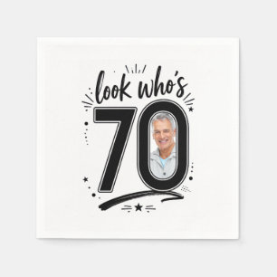 70th Birthday Party Photo Frame Napkin