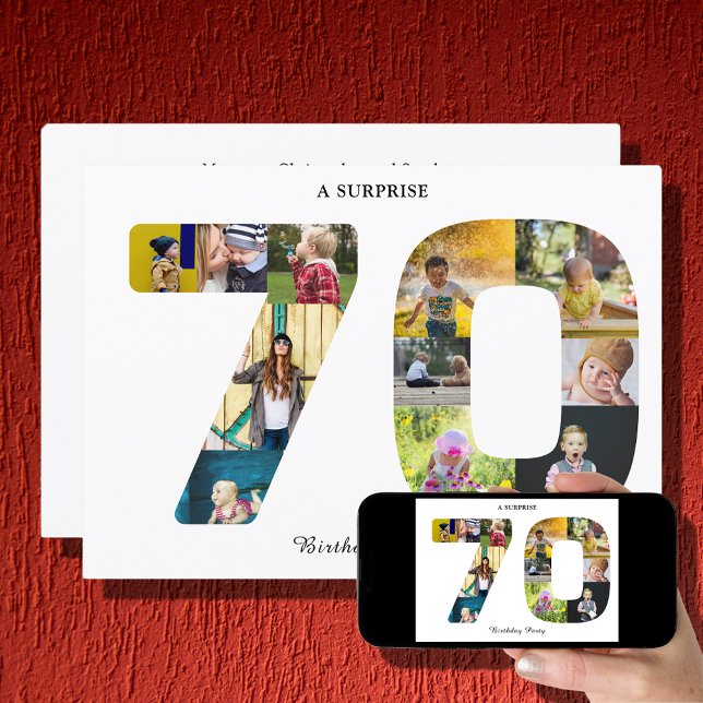 70th Birthday Party Photo Invitation (Creator Uploaded)