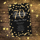 70th Birthday Party Program Gold Glitter w/ Menu<br><div class="desc">Elegant "Birthday Party Program" design with Glitter Confetti in Gold & Black w/ custom text.</div>