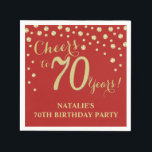 70th Birthday Party Red and Gold Diamond Napkins<br><div class="desc">70th Birthday Party Invitation with Red and Gold Glitter Diamond Background. Gold Confetti. Adult Birthday. Man or Woman Birthday. For further customisation,  please click the "Customise it" button and use our design tool to modify this template.</div>