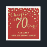 70th Birthday Party Red and Gold Diamond Napkins<br><div class="desc">70th Birthday Party Invitation with Red and Gold Glitter Diamond Background. Gold Confetti. Adult Birthday. Man or Woman Birthday. For further customisation,  please click the "Customise it" button and use our design tool to modify this template.</div>