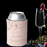 70th birthday party rose gold shiny stars glittery can cooler<br><div class="desc">A cooler for a girly and glamourous 70th birthday party with the girls. A faux rose gold background with an elegant rose gold, copper coloured dripping and shining stars. The name is written in dark rose gold colour with a modern hand lettered style script. Template for name, a date, age...</div>