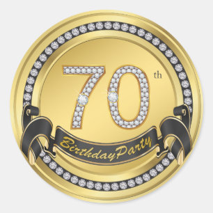 70th Birthday Party Stickers