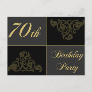 70th Birthday Party supplies Invitation Postcard
