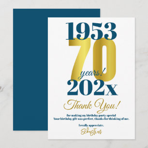 70th Birthday Party Thank You