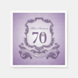 70th Birthday Party Vintage Custom Paper Napkins