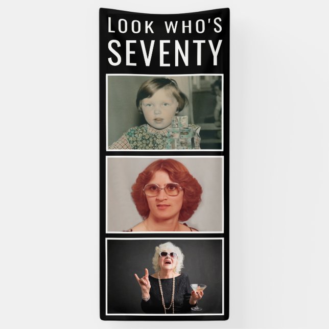 70th Birthday Photo Banner (Vertical)