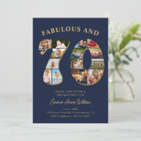 70th Birthday Photo Collage Elegant and Timeless