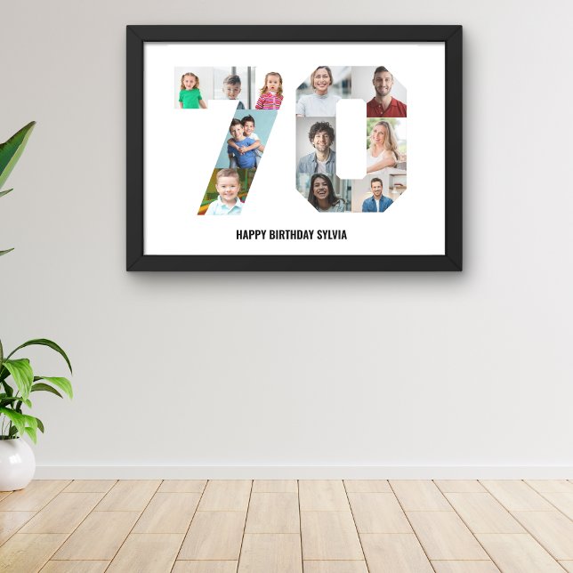 70th Birthday Photo Collage  Poster (70th Birthday Photo Collage Poster)