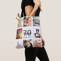 70th birthday photo collage white