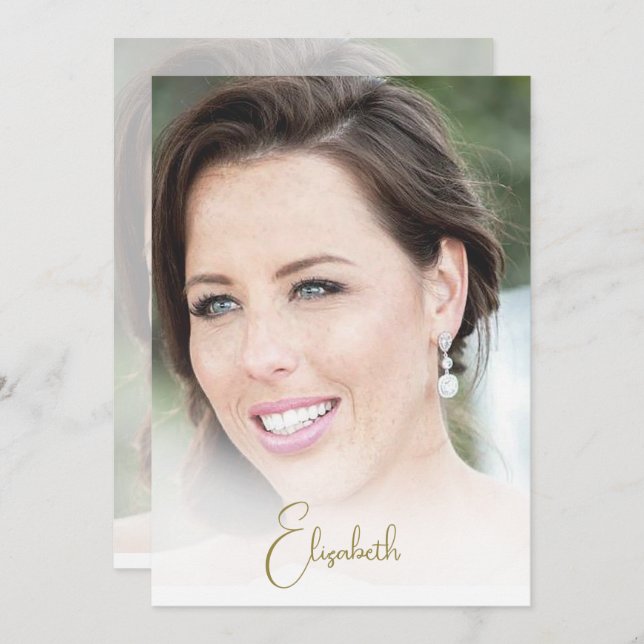  70th Birthday Photo Elegant Modern  Invitation (Front/Back)