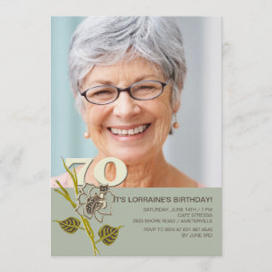 70th Birthday Photo Invitation