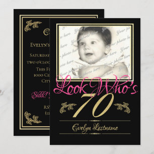 70th Birthday Photo Invitation
