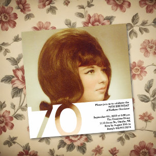 70th Birthday Photo Invitation - 5.25 x 5.25