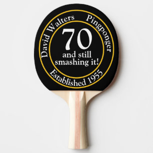 70th birthday ping pong champ paddle
