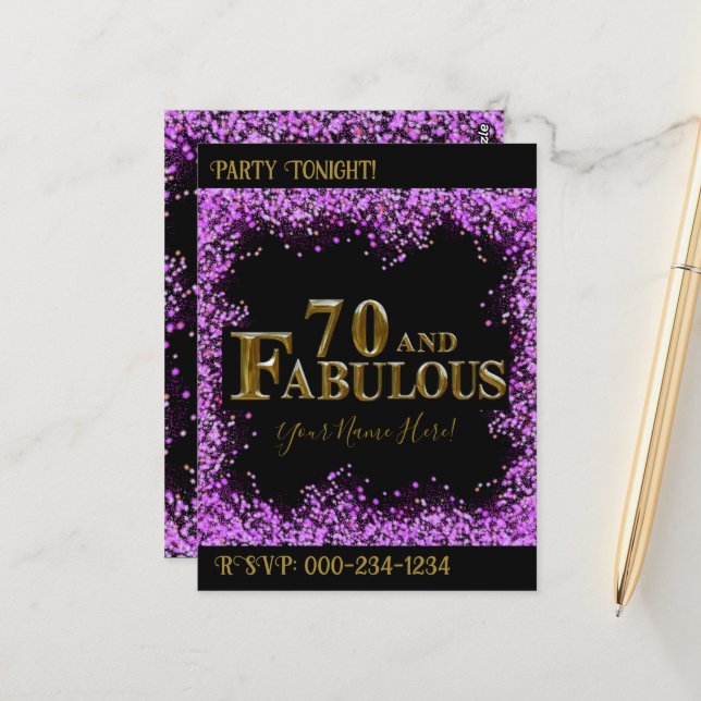 70th Birthday  Postcard (Front/Back In Situ)