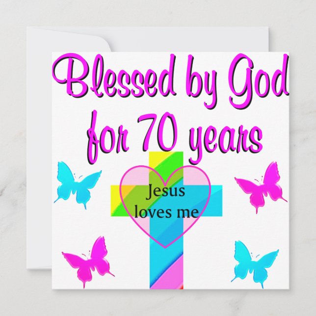 70TH BIRTHDAY PRAYER CARD (Front)