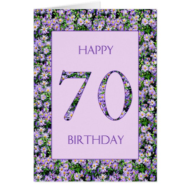 70th Birthday Purple Daisies (Front)