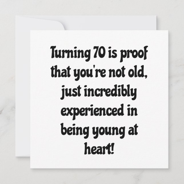 70th birthday quotes thank you card (Front)