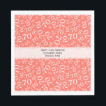 70th Birthday Random Number Pattern Coral/White Napkin<br><div class="desc">This cool over-the-hill design is a coral and white random number pattern with the milestone number 70 repeated in varied sizes and angles in an all-over print. The white banner in the centre has three lines for your event text. There should be room for your event, name, initial, or monogram,...</div>