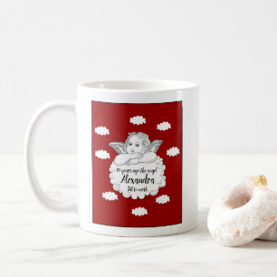 70th Birthday Red Christian Angel Add Name Friend Coffee Mug