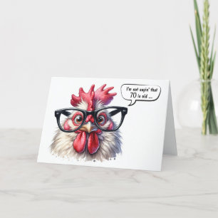 70th Birthday Rooster Humour Card