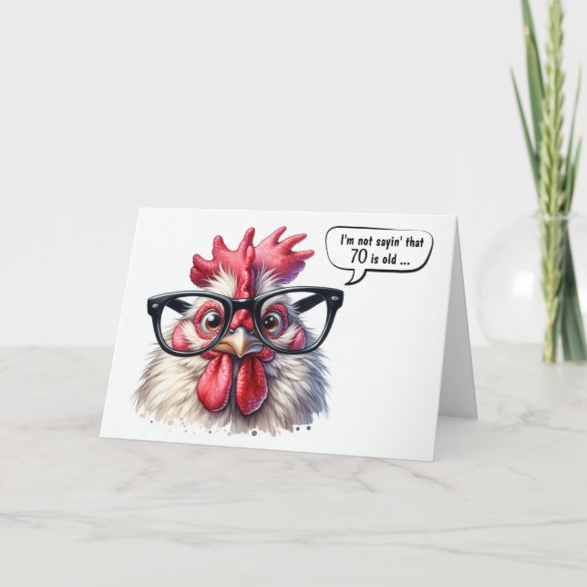 70th Birthday Rooster Humour Card (Front)