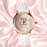 70th Birthday rose gold name Watch<br><div class="desc">A gift for a 70th birthday. A rose gold gradient background colour.   Add a name,  date</div>